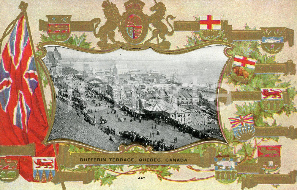 1910 ca QUEBEC (CANADA) Château Frontenac - Dufferin terrace - Postcard FP NV  Cartolina postale d'epoca, non viaggiata ma con testo manoscritto al verso.CONDIZIONI: FFORMATO: FP    originale e autentica 1