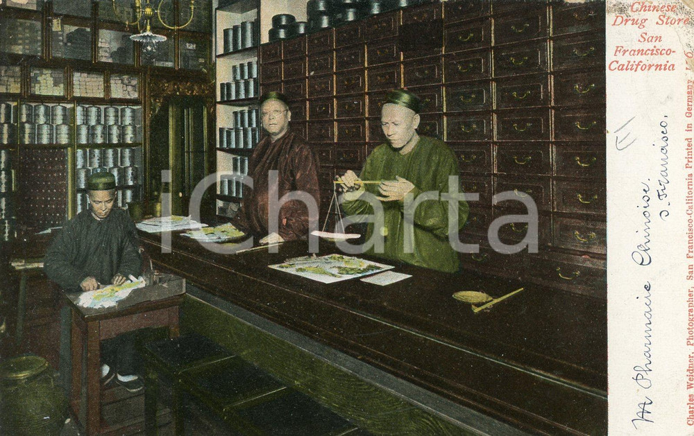 1906 SAN FRANCISCO Chinese drug store - Postcard FP NV  Cartolina postale d'epoca, viaggiata.CONDIZIONI: FFORMATO: FP    originale e autentica 1