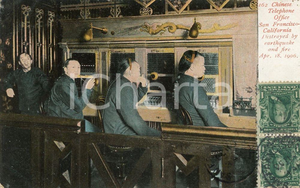 1907 SAN FRANCISCO Chinese telephone office - Postcard FP VG  Cartolina postale d'epoca, viaggiata.CONDIZIONI: FFORMATO: FP    originale e autentica 1