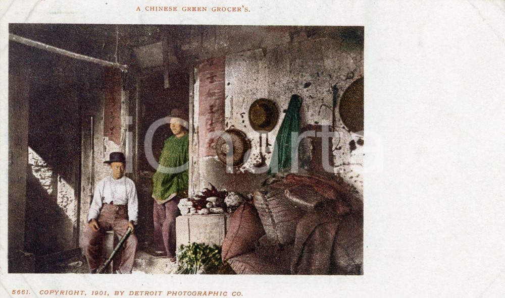 1901 SAN FRANCISCO - CHINATOWN A chinese green grocer's - Postcard FP NV  Cartolina postale d'epoca, non viaggiata.CONDIZIONI: FFORMATO: FP    originale e autentica 1