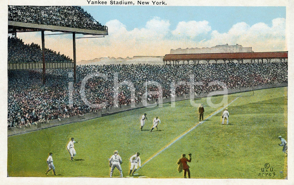 1925 ca NEW YORK CITY Baseball game at YANKEE STADIUM Postcard FP NV  Cartolina postale d'epoca, non viaggiata.CONDIZIONI: FFORMATO: FP    originale e autentica 1