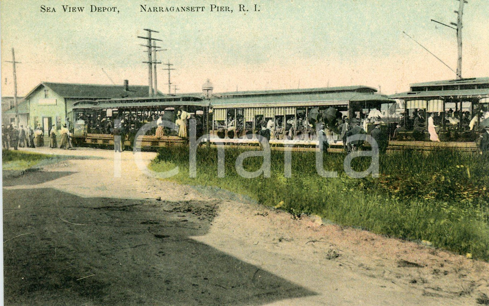 1910 ca NARRANGANSETT, RHODE ISLAND Sea view depot - Postcard FP NV  Cartolina postale d'epoca, non viaggiata.CONDIZIONI: FFORMATO: FP    originale e autentica 1