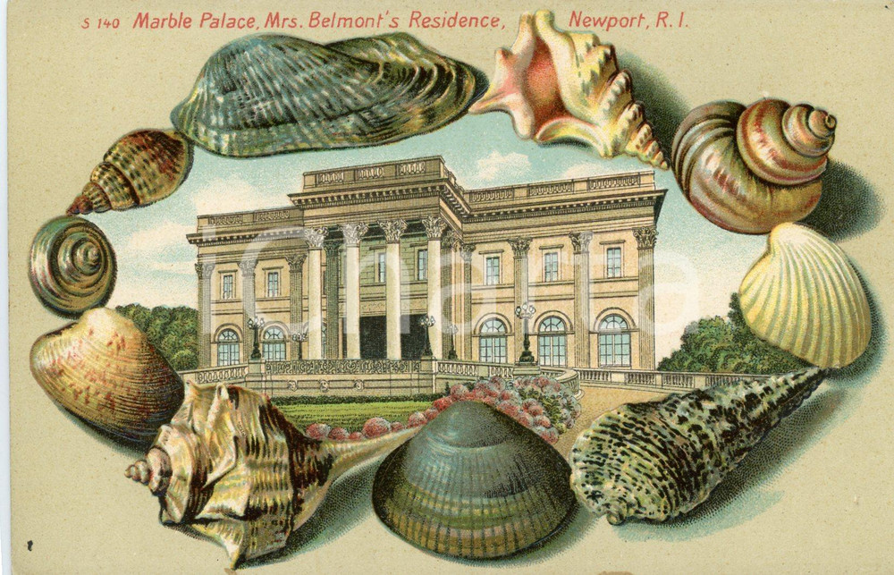 1910 ca NEWPORT Marble Palace, Mrs. Alva BELMONT residence - Postcard  Cartolina postale d'epoca, viaggiata.CONDIZIONI: G (minimi ingiallimenti al lato destro)FORMATO: FP    originale e autentica 1