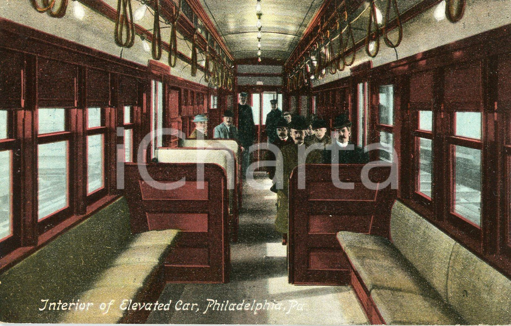 1910ca PHILADELPHIA, PENNSYLVANIA Interior of elevated car - Postcard FP NV  Cartolina postale d'epoca, viaggiata.CONDIZIONI: FFORMATO: FP    originale e autentica 1