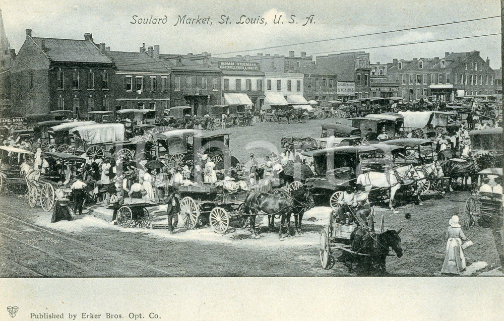 1910 ca ST. LOUIS, MISSOURI Soulard Market - Postcard FP NV  Cartolina postale d'epoca, viaggiata.CONDIZIONI: F (residui di nastro adesivo al verso)FORMATO: FP    originale e autentica 1