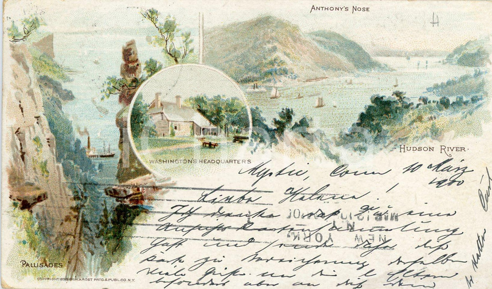 1900 NEW YORK STATE Anthony's nose HUDSON RIVER Palisades - Illustrated postcard  Cartolina postale d'epoca, viaggiata.CONDIZIONI: FFORMATO: FP    originale e autentica 1
