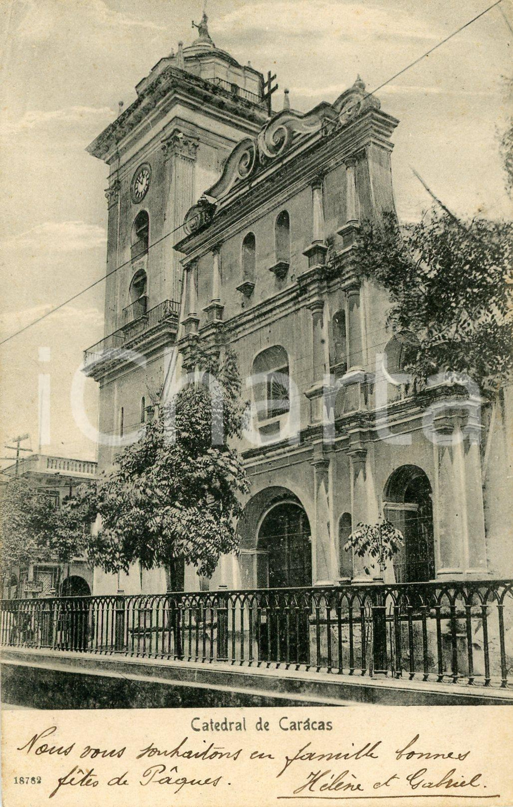 1905 CARACAS (VENEZUELA) Catedral metropolitana de Santa Ana - Tarjeta postal  Cartolina postale d'epoca, viaggiata.CONDIZIONI: FFORMATO: FP    originale e autentica 1