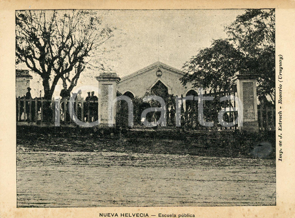 1900 ca NUEVA HELVECIA (URUGUAY) Escuela publica - Cartolina ANIMATA NV  Cartolina postale d'epoca, non viaggiata.CONDIZIONI: FAIR (tracce di umidit&agrave; al margine inferiore)FORMATO: 13x10 cm    originale e autentica 1
