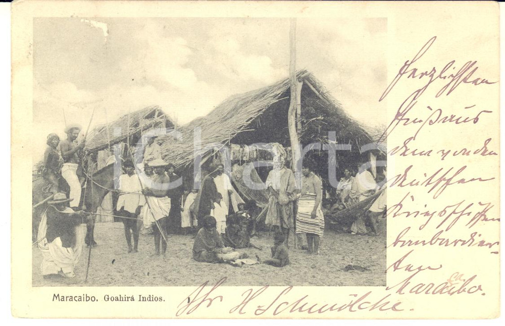 1903 MARACAIBO (VENEZUELA) GOHAIRA Indios - Tarjeta postal ETNICA FP  Cartolina postale d'epoca, scritta ma non viaggiata, a colori.CONDIZIONI: FAIR (abrasione al margine superiore)FORMATO: FP    originale e autentica 1