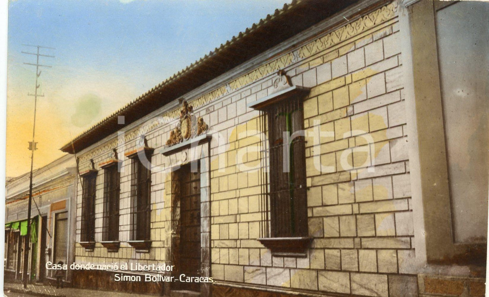 1939 CARACAS VENEZUELA Casa donde nació Simón Bolívar - Cartolina FP VG  Cartolina postale d'epoca, viaggiata.CONDIZIONI: GFORMATO: FP    originale e autentica 1