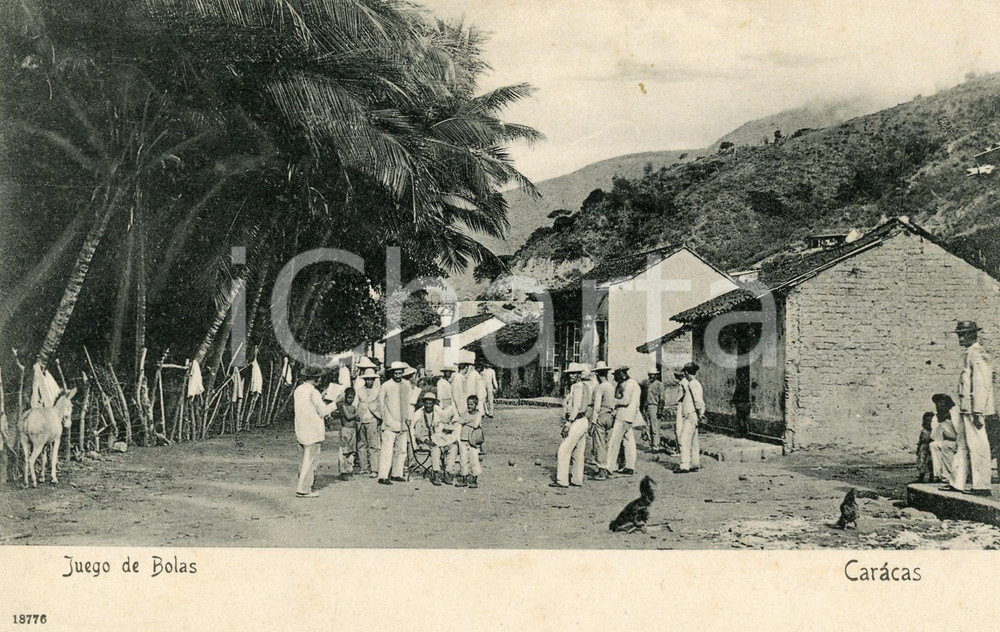 1905 ca CARACAS (VENEZUELA) Juego de bolas -  Cartolina ANIMATA vintage FP  Cartolina postale d'epoca, non viaggiata.CONDIZIONI: GFORMATO: FP    originale e autentica 1