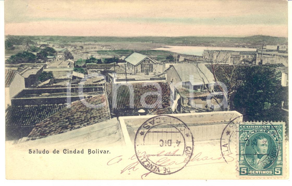 1910 ca CIUDAD BOLIVAR (VENEZUELA) Panorama dall'alto - Cartolina vintage FP VG  Cartolina postale d'epoca, viaggiata.CONDIZIONI: GFORMATO: FP    originale e autentica 1