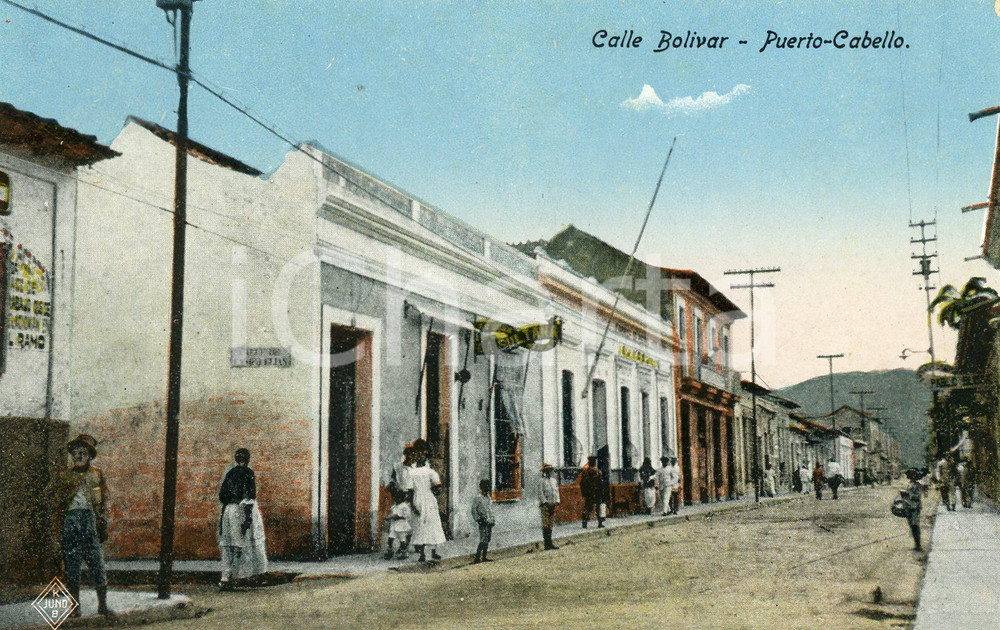 1910 ca PUERTO CABELLO (VENEZUELA) Calle Bolivar - Cartolina ANIMATA FP NV  Cartolina postale d'epoca, non viaggiata.CONDIZIONI: GFORMATO: FP    originale e autentica 1