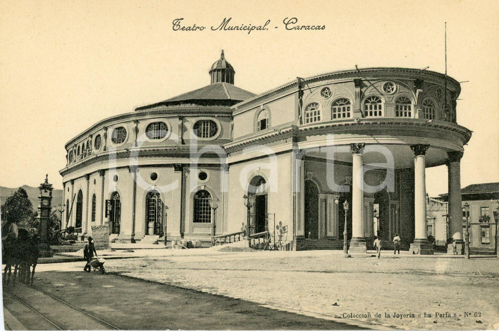 1910 ca CARACAS (VENEZUELA) Teatro Municipal - Cartolina ANIMATA FP NV  Cartolina postale d'epoca, animata, non viaggiata.CONDIZIONI: G FORMATO: FP    originale e autentica 1