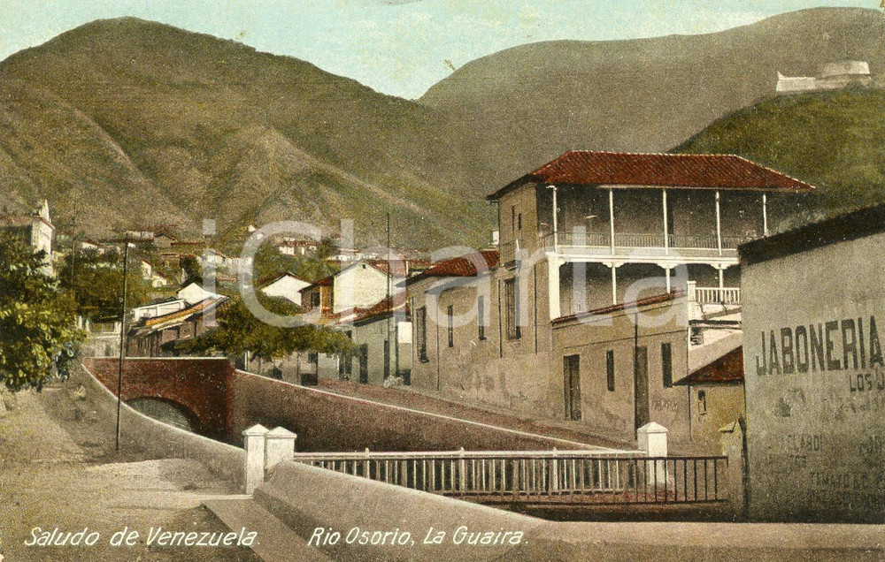 1926 LA GUAIRA (VENEZUELA) Veduta con il Rio Osorio - Cartolina vintage FP VG  Cartolina postale d'epoca, viaggiata ma priva di francobollo.CONDIZIONI: FAIR (abrasione al verso)FORMATO: FP    originale e autentica 1