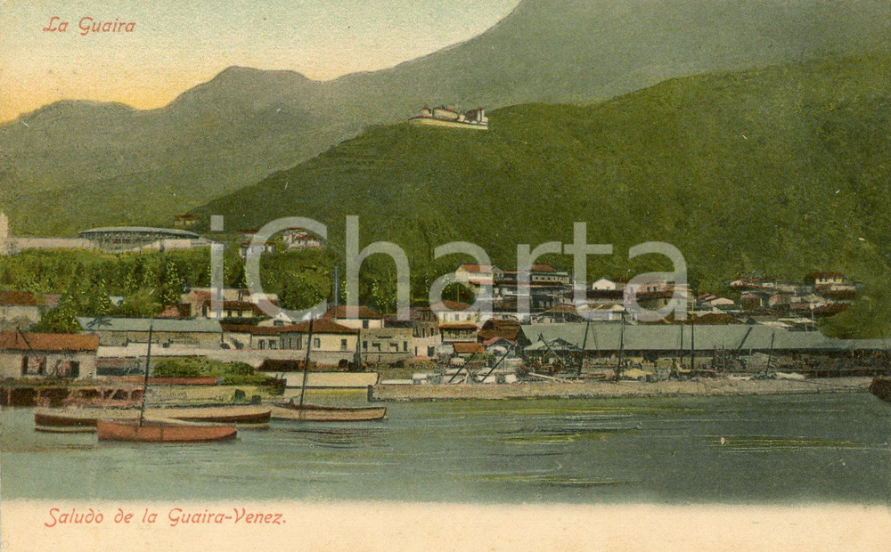 1910 ca LA GUAIRA (VENEZUELA) Veduta panoramica con barche - Cartolina FP NV  Cartolina postale d'epoca, non viaggiata.CONDIZIONI: GFORMATO: FP    originale e autentica 1