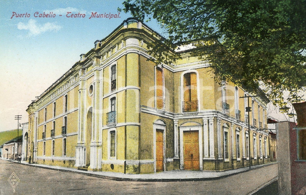 1910 ca PUERTO CABELLO (VENEZUELA) Teatro Municipal - Cartolina postale FP NV  Cartolina postale d'epoca, cromolitografica, non viaggiata.CONDIZIONI: G (ma minima sbrecciatura al margine superiore)FORMATO: FP    originale e autentica 1