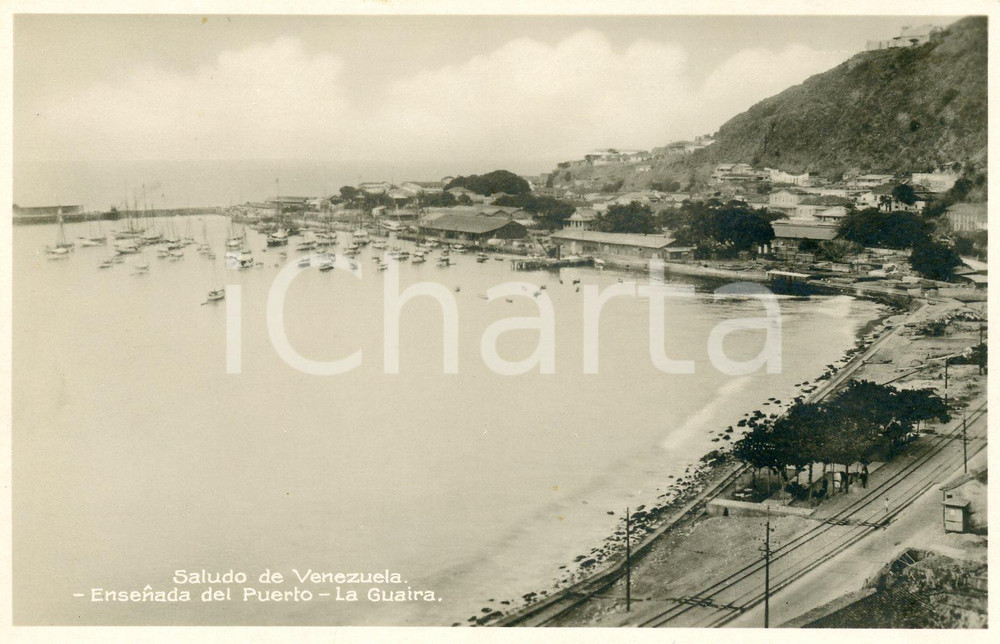 1929 LA GUAIRA (VENEZUELA) Ensenada del Puerto - Cartolina FP NV  Cartolina postale d'epoca, non viaggiata.CONDIZIONI: GFORMATO: FP    originale e autentica 1