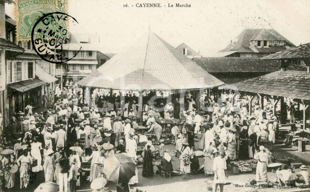 1907 CAYENNE (GUYANE) Le Marché - Carte postale VINTAGE ANIMEE FP VG  Cartolina postale d'epoca, animatissima, viaggiata.CONDIZIONI: GFORMATO: FP    originale e autentica 1