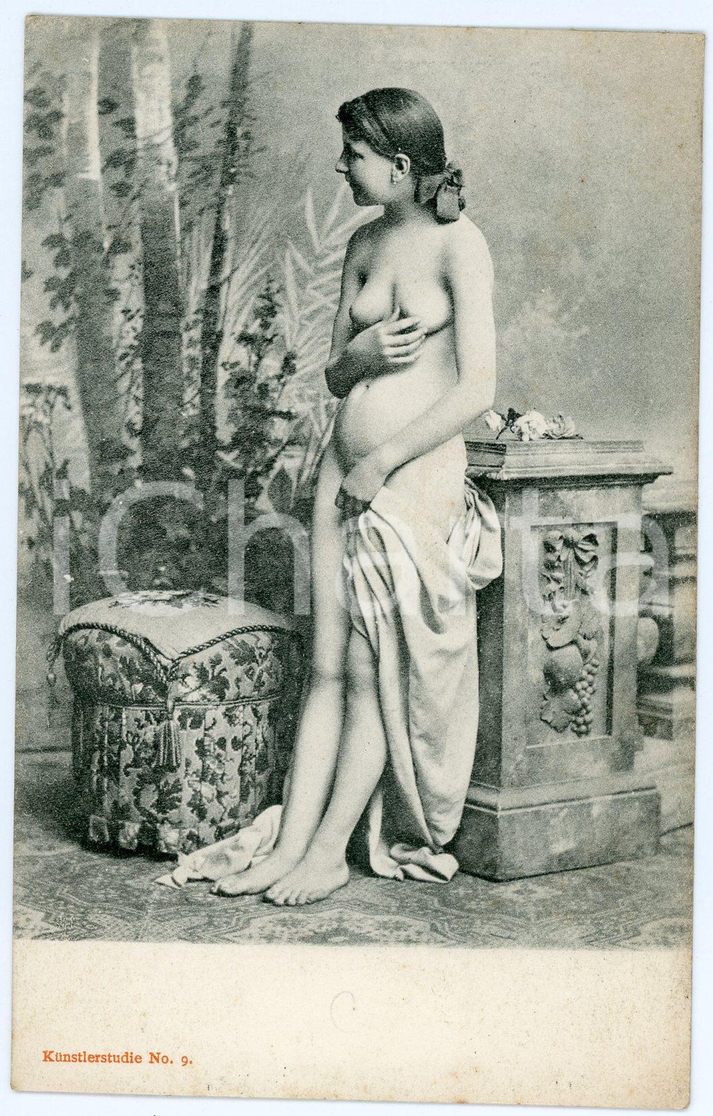 1905 ca VINTAGE EROTIC Nude woman - Postcard KUNSTLERSTUDIE No.9  Fotografia seriale d'epoca, in formato cartolina.Editore Kunstlerstudie no.9CONDIZIONI: F FORMATO: FP    originale e autentica 1