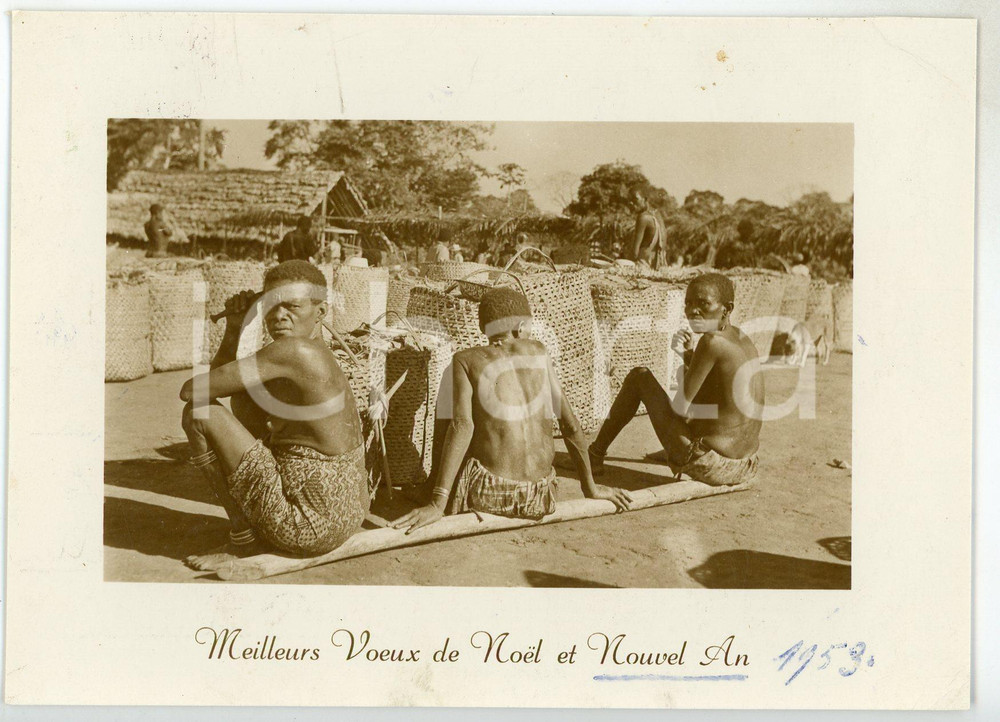 1953 CONGO BELGE Femmes indigènes - Carte postale FG VG  Cartolina postale d'epoca, viaggiata. FAIR/discreto Piegature agli angoli di destra, piccole macchie al recto Formato: 15x10 cm originale e autentica 1