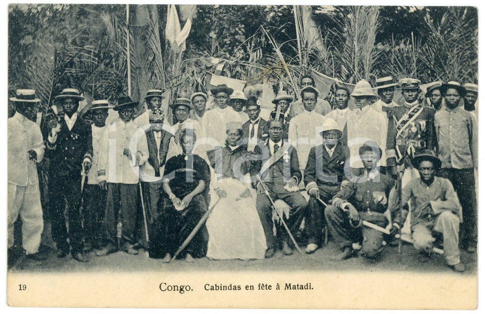 1900 ca CONGO Cabindas en fête à MATADI - Carte postale FP NV  Cartolina postale d'epoca, non viaggiata. FAIR/discreto Lievi smussature agli angoli Formato: FP originale e autentica 1