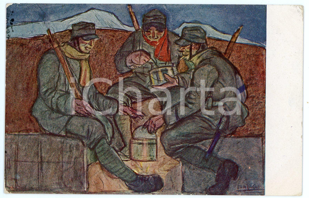 1925 REGIO ESERCITO Opera Nazionale dello Scaldarancio - Cartolina ILLUSTRATA FP  Cartolina postale d'epoca, viaggiata. FAIR/discreto Lievi smussature agli angoli Formato: FP originale e autentica 1