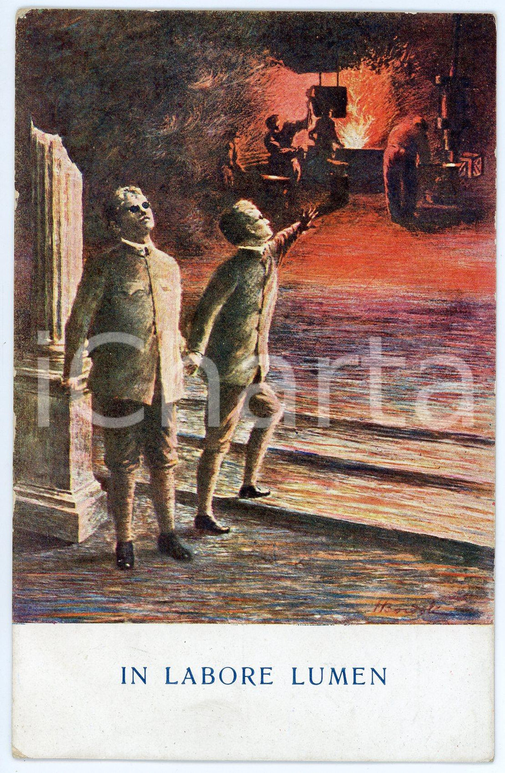 1915 ca WW1 - LOMBARDIA Patronato ciechi di guerra di Francesco DENTI Cartolina  Cartolina postale d'epoca, non viaggiata. POOR/danneggiato Lievi smussature agli angoli Formato: FP originale e autentica 1