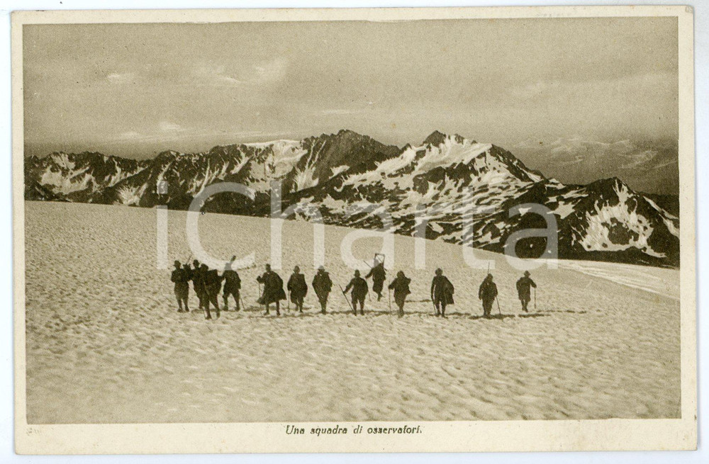 1915 ca WW1 - GUERRA D'ITALIA Squadra di osservatori - Cartolina FP NV  Cartolina postale d'epoca, non viaggiata. FAIR/discreto Lievi smussature agli angoli Formato: FP originale e autentica 1