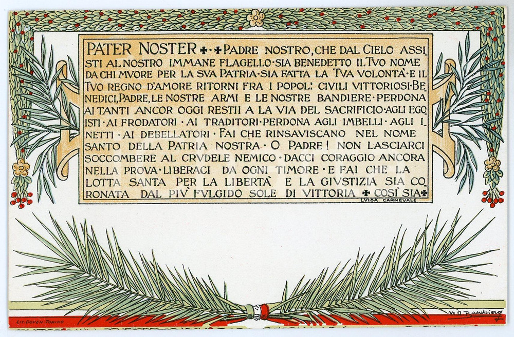 1915 ca WW1 - TORINO Lega Nazionale delle seminatrici di coraggio - Cartolina FP  Cartolina postale d'epoca, non viaggiata. FAIR/discreto Lievi smussature agli angoli Formato: FP originale e autentica 1