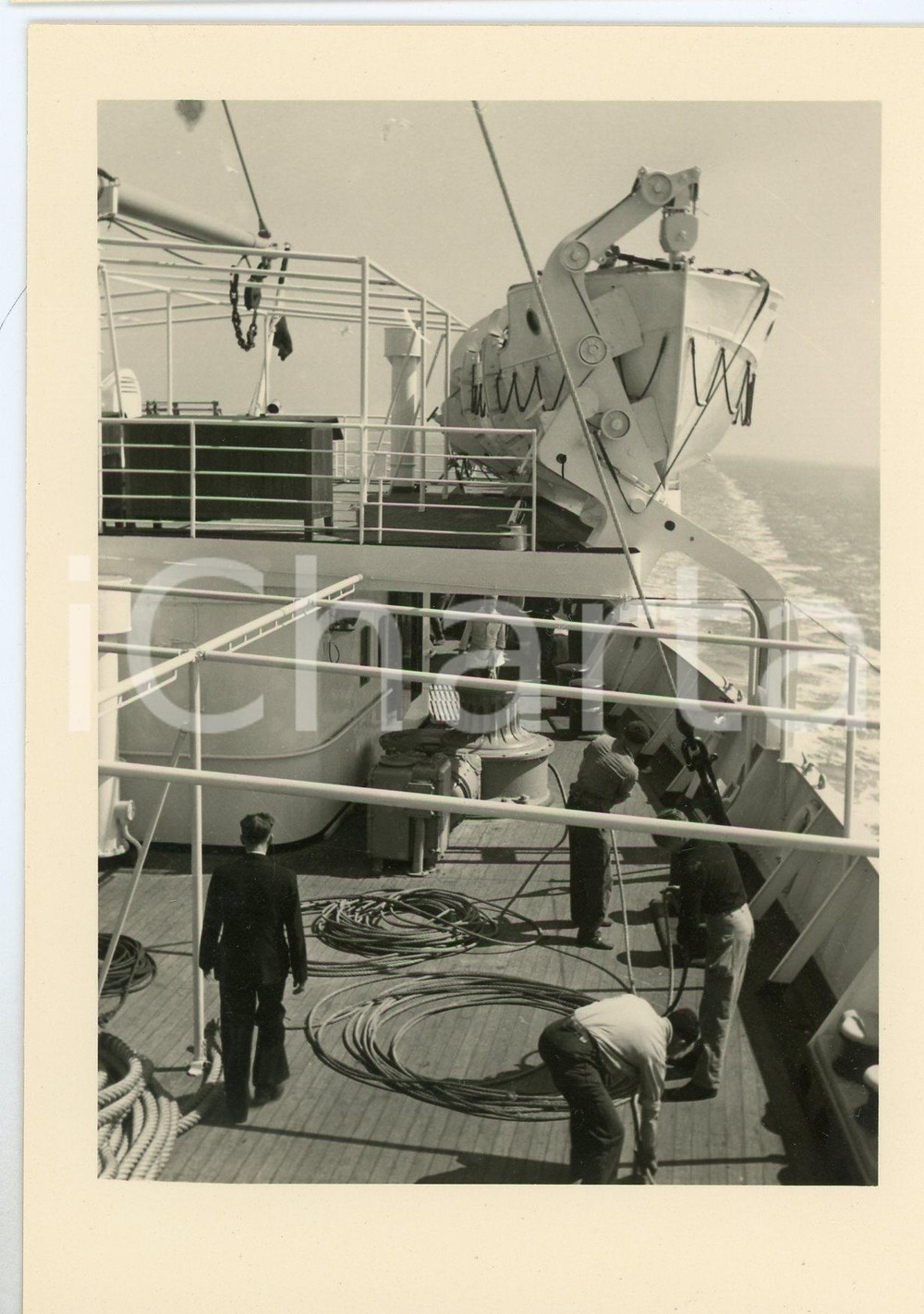 1930 ca COMPAGNIE MARITIME BELGE - M.V. Albertville - Travaux de bord - Postcard  Cartolina postale d'epoca, non viaggiata. GOOD/buono  Formato: FP originale e autentica 1