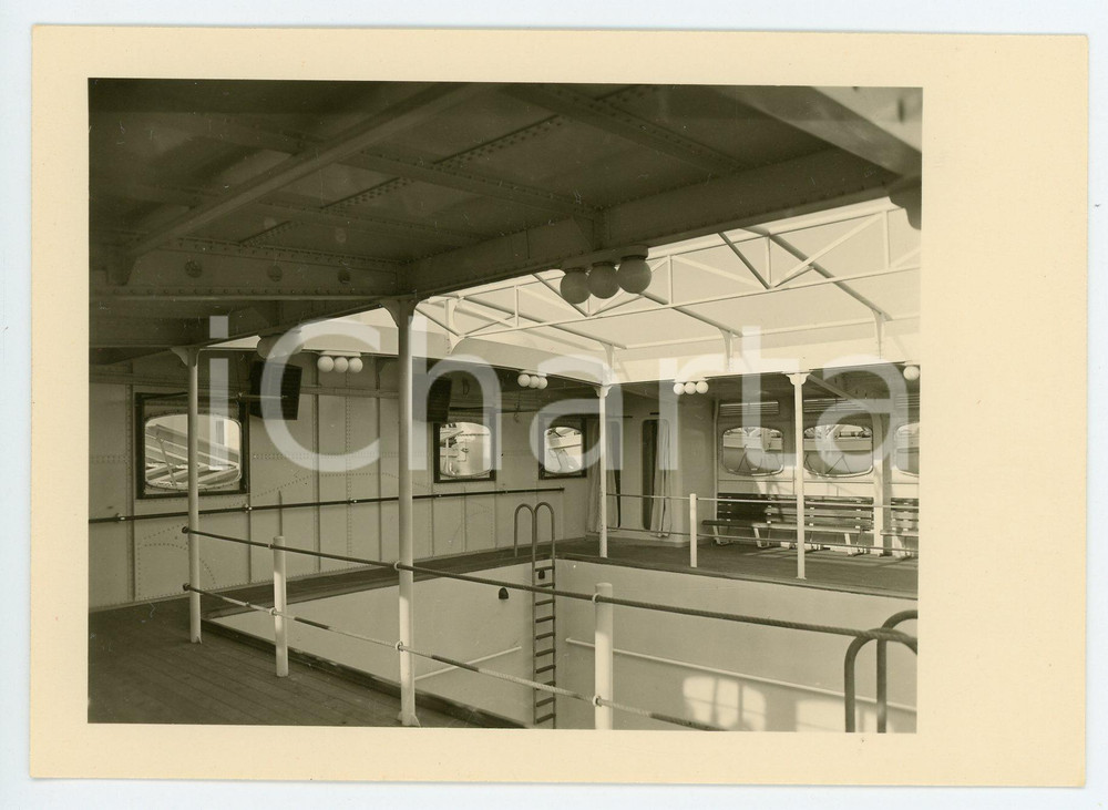 1930 ca COMPAGNIE MARITIME BELGE - M.V. Charlesville - La piscine - Postcard  Cartolina postale d'epoca, non viaggiata. GOOD/buono  Formato: FP originale e autentica 1