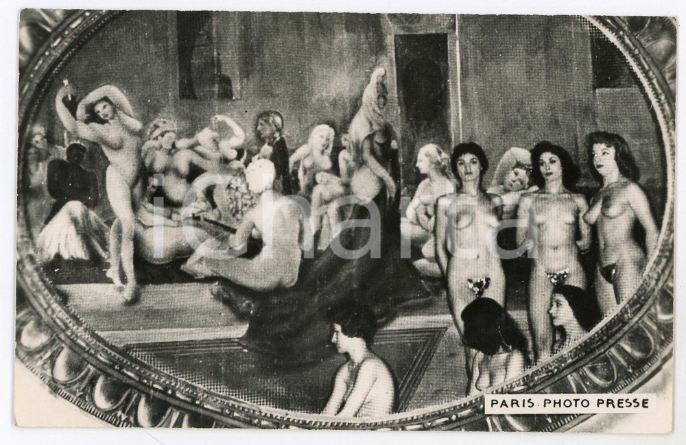 1965 ca VINTAGE EROTIC Naked women in a painting PHOTOMONTAGE - Postcard risque  Fotografia seriale d'epoca, in formato cartolina.CONDIZIONI: GFORMATO: FP    originale e autentica 1