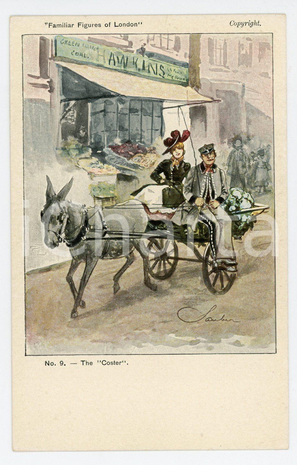 1910 ca "Familiar Figures of London" The "Coster" - ill. Robert SAUBER *Postcard  Cartolina postale d'epoca, non viaggiata.CONDIZIONI: GFORMATO: FP    originale e autentica 1