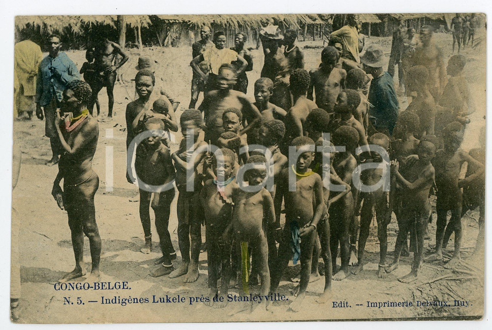 1939 CONGO BELGE Indigènes Lukele près de STANLEYVILLE - Vintage Postcard FP  Cartolina postale d'epoca, viaggiata.CONDIZIONI: FAIRFORMATO: FP    originale e autentica 1