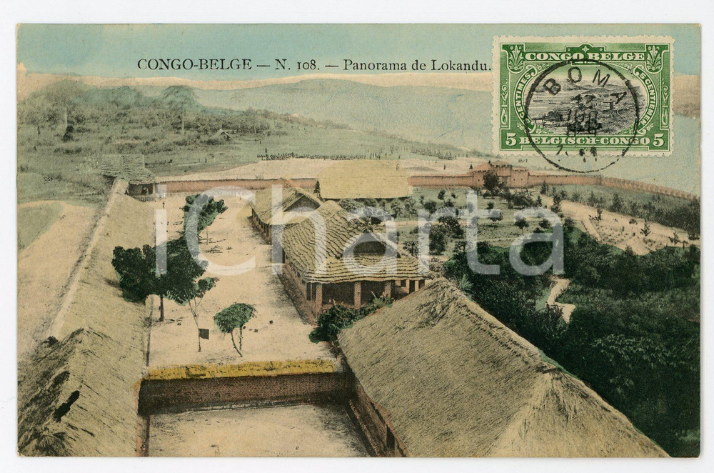 1911 CONGO BELGE Panorama de LOKANDU - Vintage Postcard FP VG  Cartolina postale d'epoca, viaggiata.CONDIZIONI: FAIRFORMATO: FP    originale e autentica 1