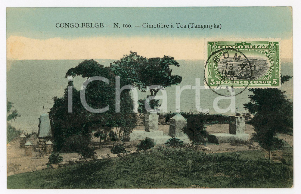 1911 CONGO BELGE Cimetière à Toa - Tanganyka - Vintage Postcard FP  Cartolina postale d'epoca, viaggiata.CONDIZIONI: FAIRFORMATO: FP    originale e autentica 1