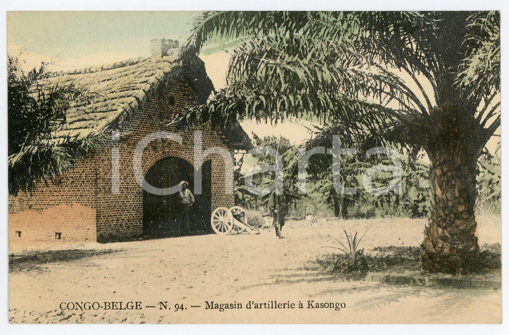 1910 ca CONGO BELGE - Magasin d'artillerie à KASONGO - Vintage Postcard FP  Cartolina postale d'epoca, viaggiata.CONDIZIONI: FAIRFORMATO: FP    originale e autentica 1