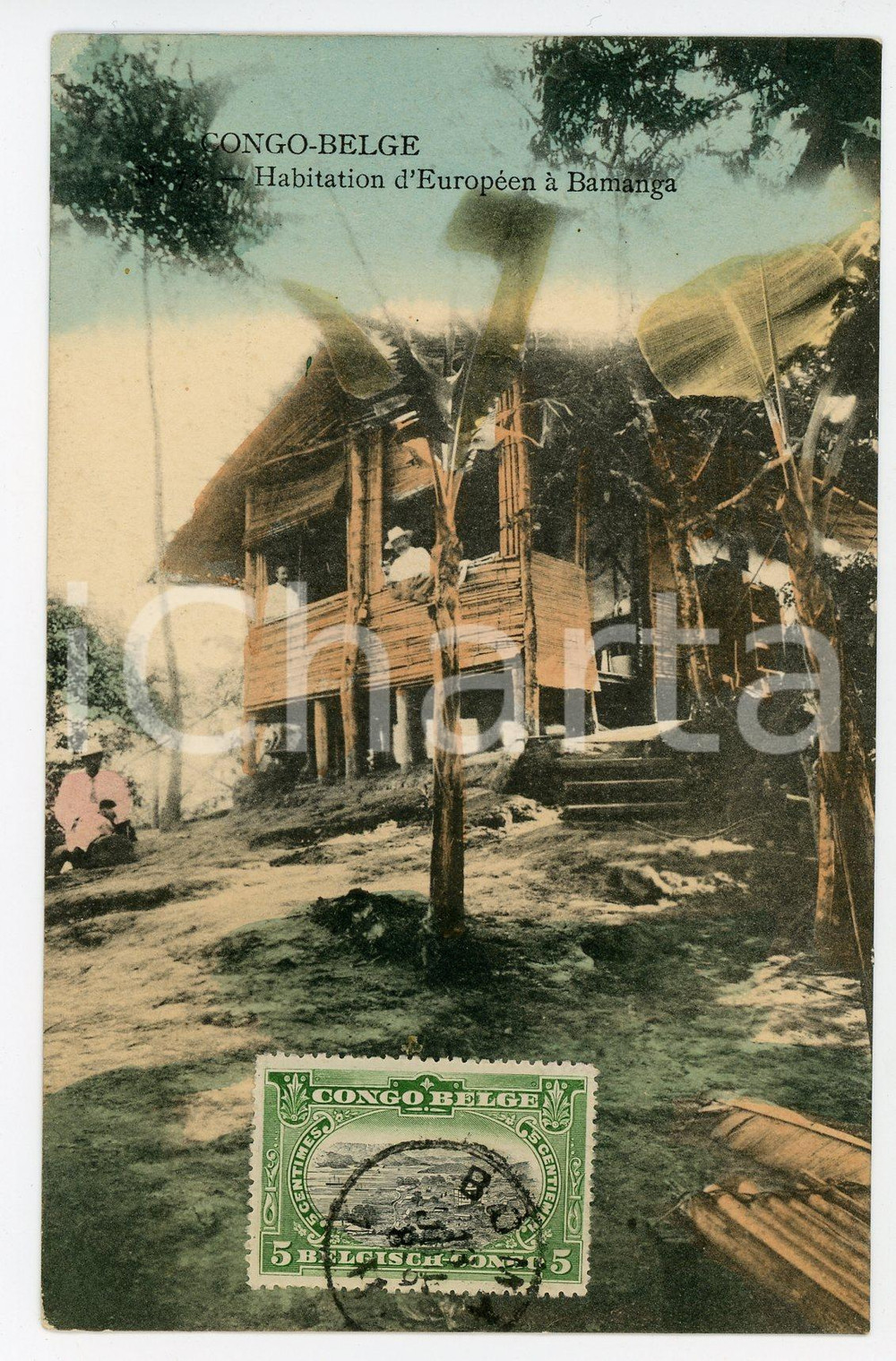 1911 CONGO BELGE - BAMANGA Hanitation d'EuropÃ©en - Vintage Postcard FP VG  Cartolina postale d'epoca, viaggiata.CONDIZIONI: FAIRFORMATO: FP    originale e autentica 1