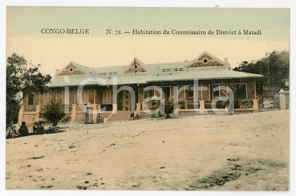 1910 ca CONGO BELGE - MATADI Habitation du Commissaire de District - Postcard FP  Cartolina postale d'epoca, non viaggiata.CONDIZIONI: FAIRFORMATO: FP    originale e autentica 1