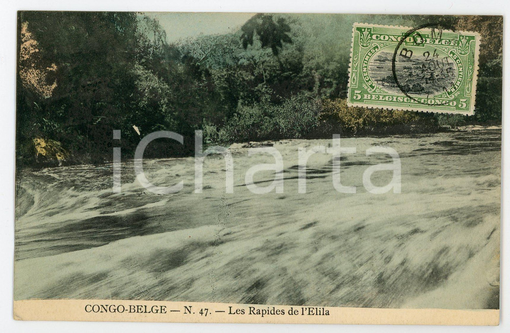1911 CONGO BELGE Les rapides de l'Elila - Vintage Postcard FP VG  Cartolina postale d'epoca, viaggiata.CONDIZIONI: FAIRFORMATO: FP    originale e autentica 1