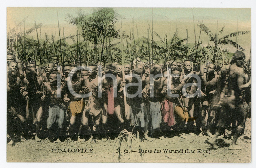 1910 ca CONGO BELGE - LAC KIVU Danse des Warundi - Postcard FP NV  Cartolina postale d'epoca, non viaggiata.CONDIZIONI: FAIRFORMATO: FP    originale e autentica 1
