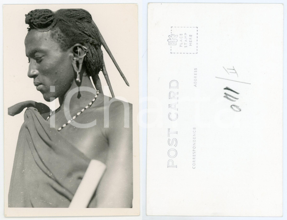 1930 ca C. ZAGOURSKI «L'Afrique qui disparaît» KENIA Type MASSAI ^Postcard 140  Fotocartolina postale d'epoca, appartenente alla 2^serie &laquo;L'Afrique qui dispara&icirc;t&raquo; del fotografo Casimir Zagourski (L&eacute;opoldville).N&deg;140, non viaggiata.CONDIZIONI: GFORMATO: 9x14 cm    originale e autentica 1