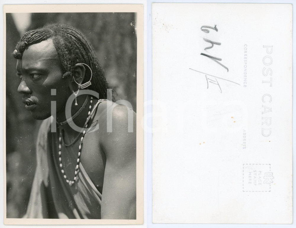 1930 ca C. ZAGOURSKI «L'Afrique qui disparaît» KENIA Type MASSAI ^Postcard 142  Fotocartolina postale d'epoca, appartenente alla 2^serie &laquo;L'Afrique qui dispara&icirc;t&raquo; del fotografo Casimir Zagourski (L&eacute;opoldville).N&deg;142, non viaggiata.CONDIZIONI: GFORMATO: 9x14 cm    originale e autentica 1