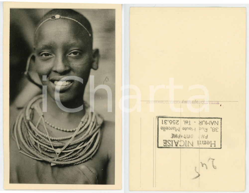 Cartolina originale da collezione 1930 ca C. ZAGOURSKI Â«L Afrique qui disparaÃ®tÂ» KENIA Femme MASSAI Postcard 153 1
