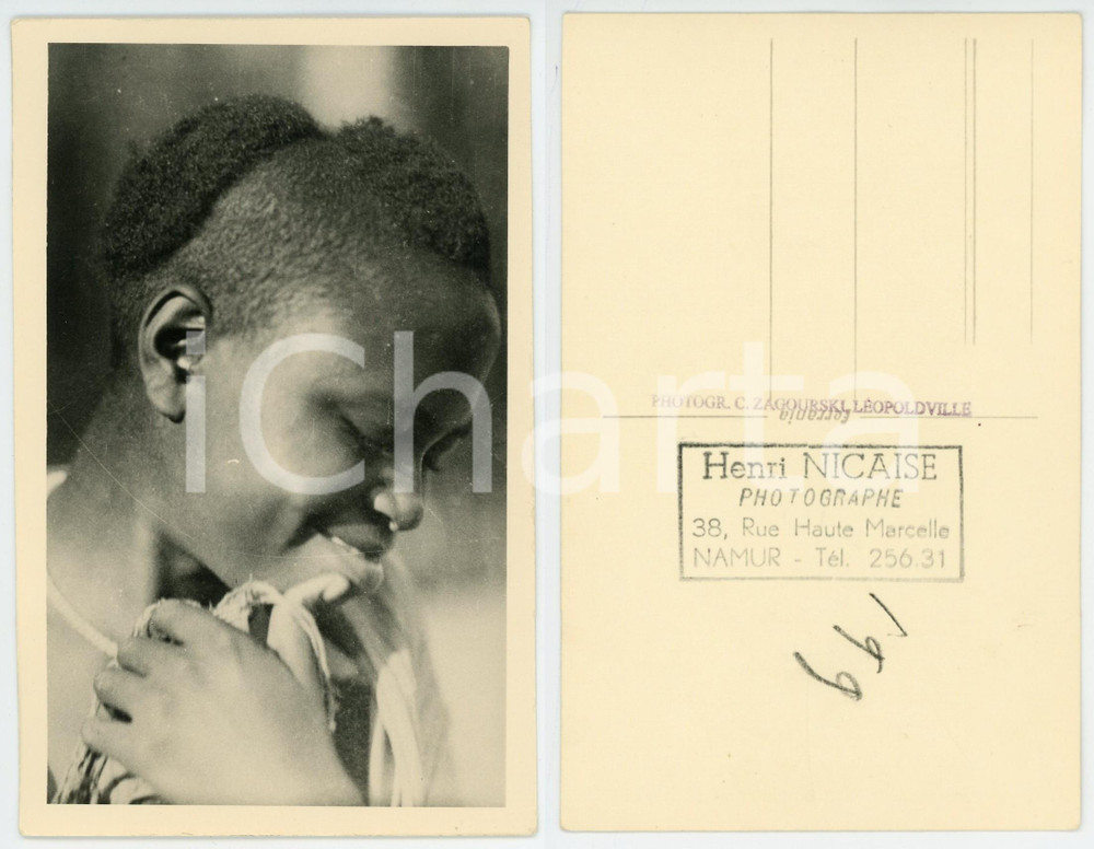 1930 C. ZAGOURSKI «L'Afrique qui disparaît» RUANDA Jeune Mutudzi ^Postcard 110  Fotocartolina postale d'epoca, appartenente alla 2^serie &laquo;L'Afrique qui dispara&icirc;t&raquo; del fotografo Casimir Zagourski (L&eacute;opoldville).N&deg;110, non viaggiata.Al verso timbro: "Henri Nicaise Photographe - Namur"CONDIZIONI: GFORMATO: 9x14 cm     originale e autentica 1