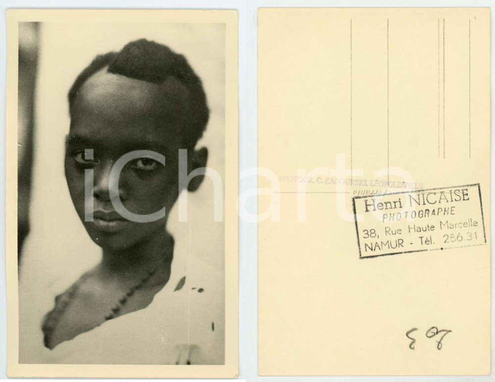 1930 C. ZAGOURSKI «L'Afrique qui disparaît» RUANDA Jeune Mutudzi ^Postcard 108  Fotocartolina postale d'epoca, appartenente alla 2^serie &laquo;L'Afrique qui dispara&icirc;t&raquo; del fotografo Casimir Zagourski (L&eacute;opoldville).N&deg;108, non viaggiata.Al verso timbro: "Henri Nicaise Photographe - Namur"CONDIZIONI: GFORMATO: 9x14 cm     originale e autentica 1
