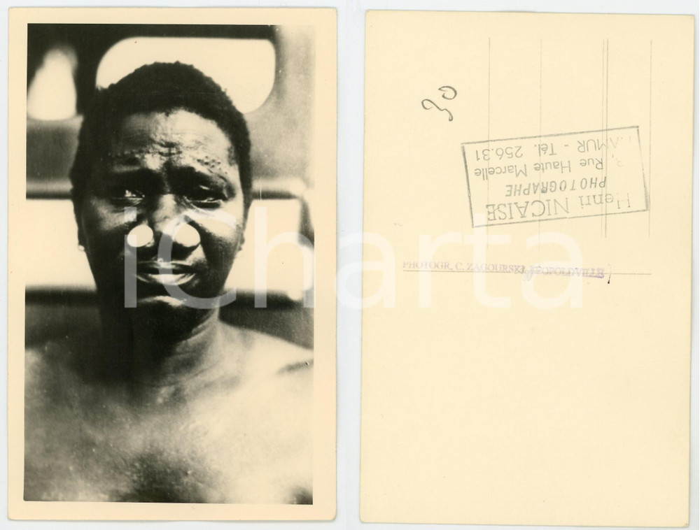 1930 ca C. ZAGOURSKI «L'Afrique qui disparaît»  A.E.F. - Un chef *Postcard 1  Fotocartolina postale d'epoca, appartenente alla serie «L'Afrique qui disparaît» del fotografo Casimir Zagourski (Léopoldville).N° 121, non viaggiata. GOOD/buono  Formato: 9x14 cm originale e autentica 1