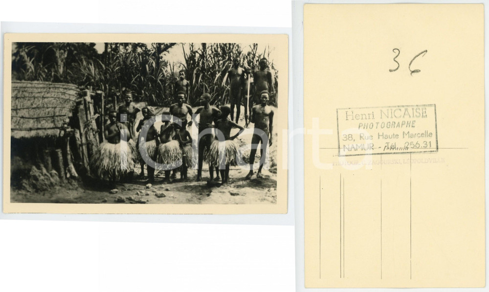 1930 ZAGOURSKI «L'Afrique qui disparaît» Fête circoncision - OUBANGI CHARI n.125  Fotocartolina postale d'epoca, appartenente alla serie «L'Afrique qui disparaît» del fotografo Casimir Zagourski (Léopoldville).N° 125, non viaggiata.  GOOD/buono  FORMATO: 14x9 cm originale e autentica 1