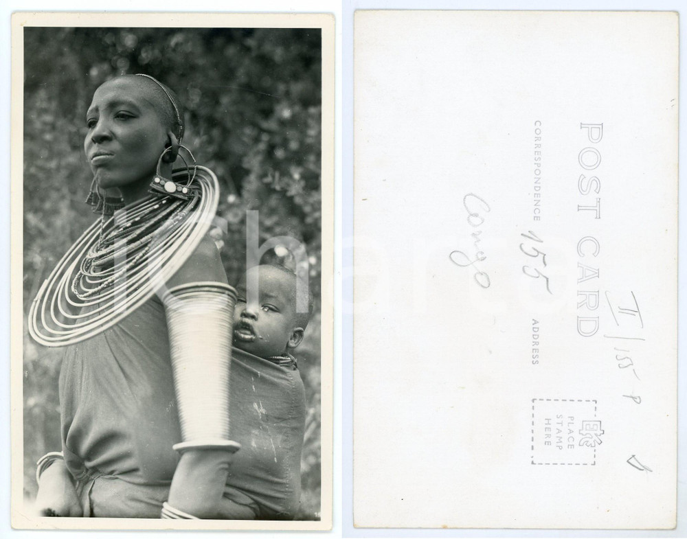 1930 ca C. ZAGOURSKI «L'Afrique qui disparaît» KENIA Femme MASSAI *Postcard 155  Fotocartolina postale d'epoca, appartenente alla 2^serie «L'Afrique qui disparaît» del fotografo Casimir Zagourski (Léopoldville).N°155, non viaggiata.  GOOD/buono  FORMATO: 9x14 cm originale e autentica 1